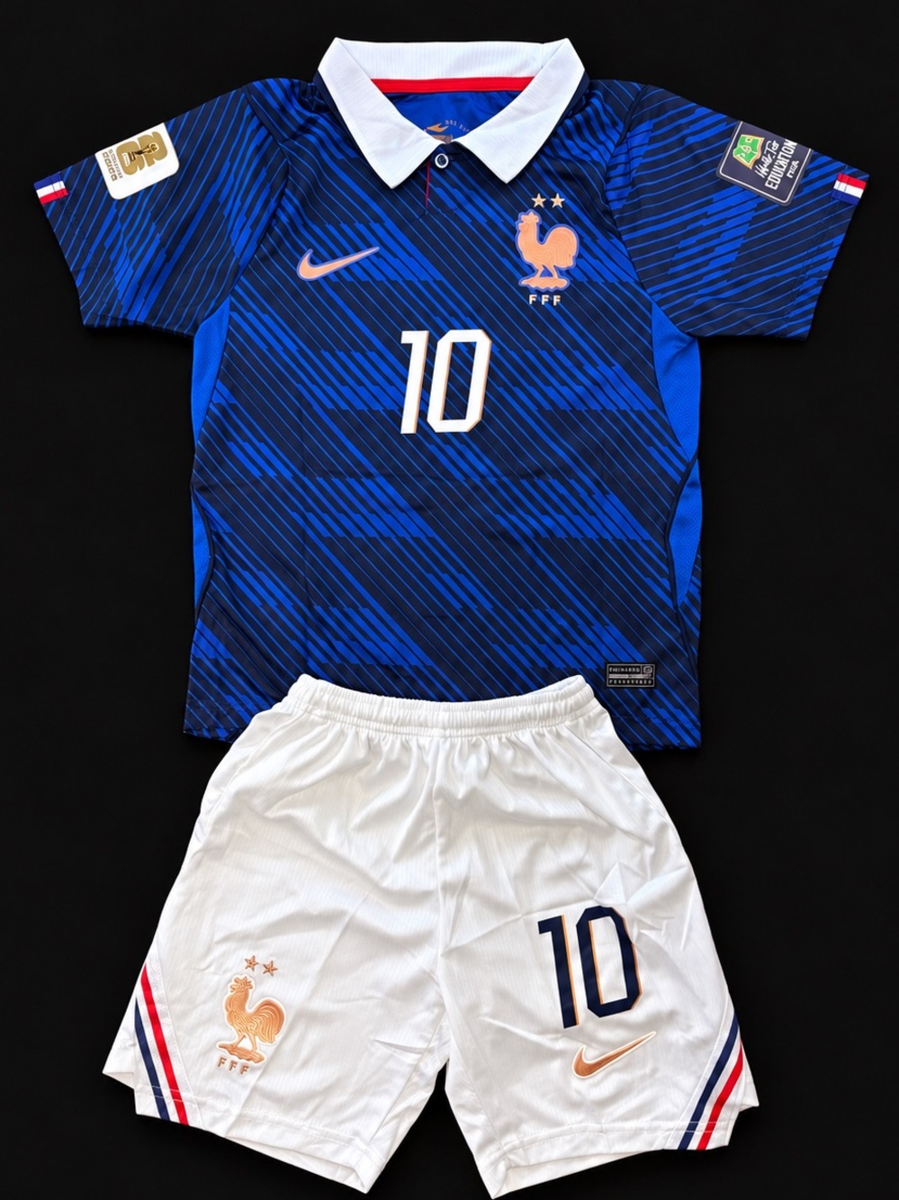 2026 France Kylian Mbappé #10 Kids Jersey & Shorts Set - Picture 2 of 2